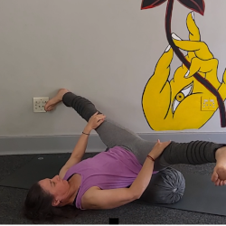 Upavista Konasana with bolster